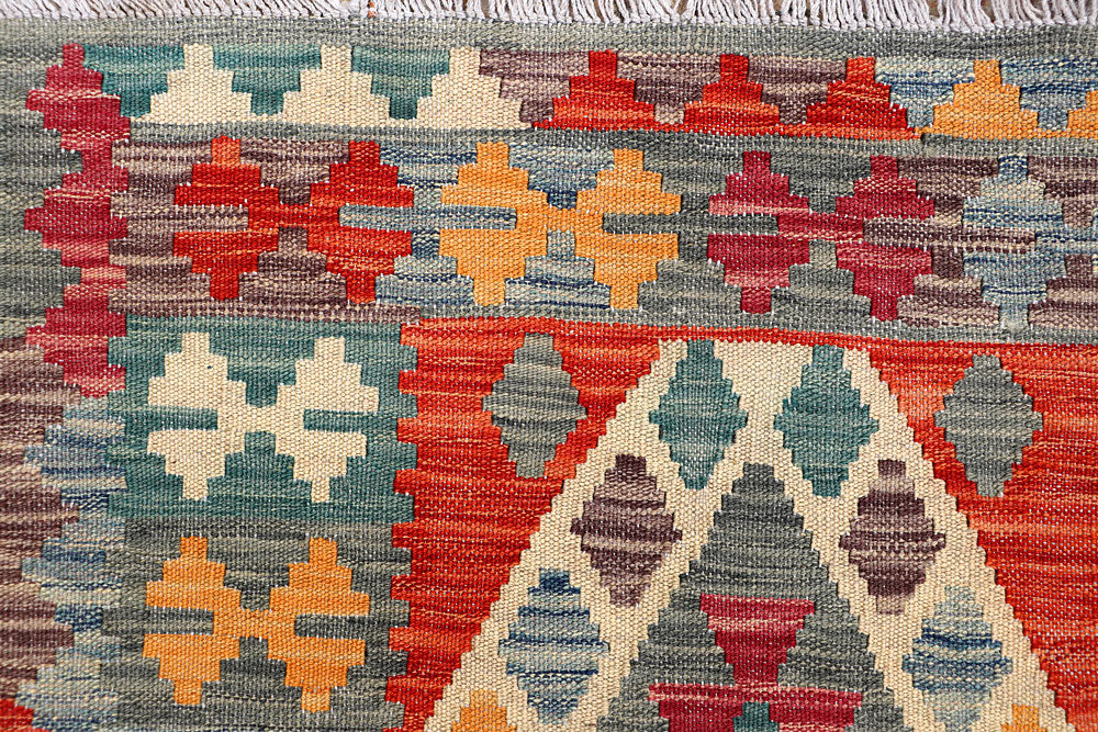 Multi Colored Kilim 5' 1 x 6' 6 - No. 66641 - ALRUG Rug Store
