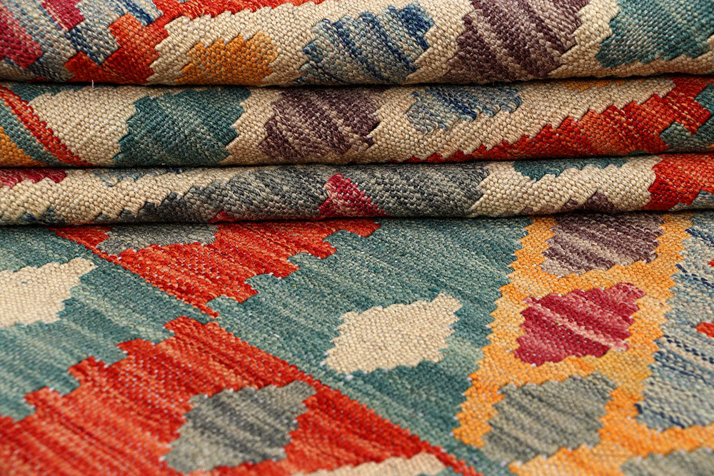 Multi Colored Kilim 5' 1 x 6' 6 - No. 66641 - ALRUG Rug Store