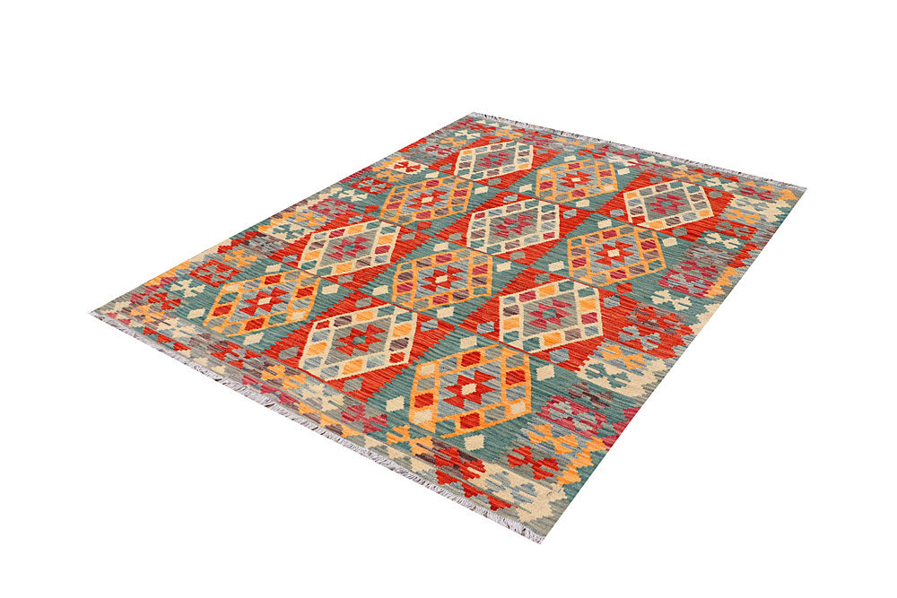 Multi Colored Kilim 5' 1 x 6' 6 - No. 66641 - ALRUG Rug Store