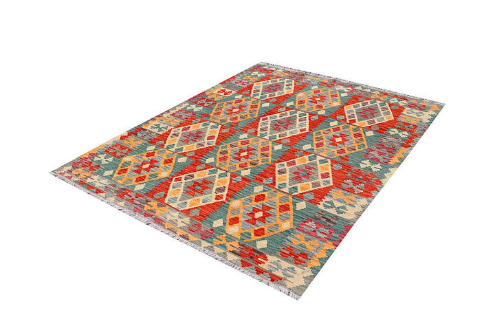 Multi Colored Kilim 5' 1 x 6' 6 - No. 66641 - ALRUG Rug Store