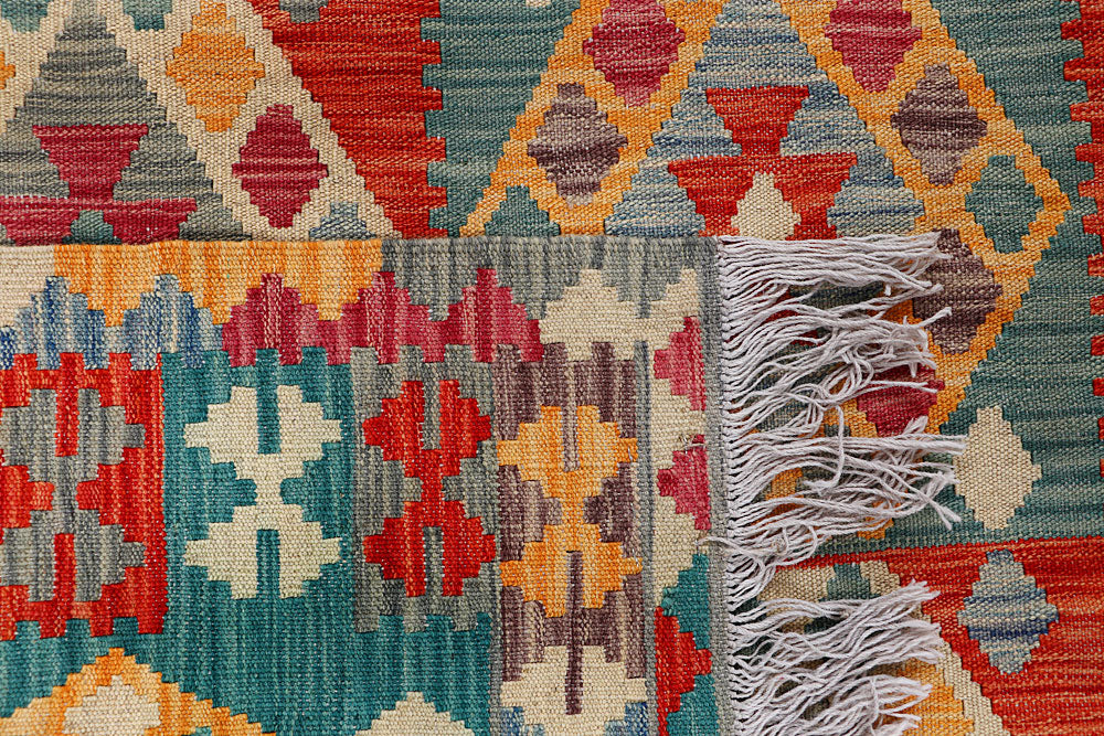 Multi Colored Kilim 5' 1 x 6' 6 - No. 66641 - ALRUG Rug Store