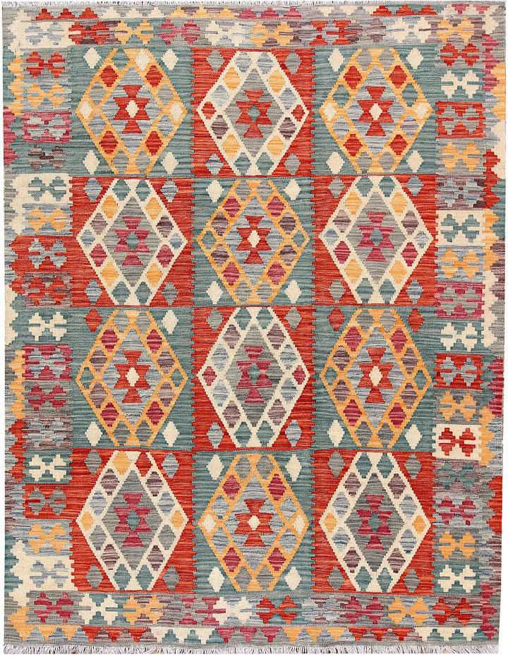 Multi Colored Kilim 5' 1 x 6' 6 - No. 66641 - ALRUG Rug Store