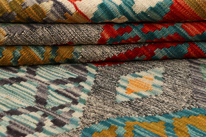 Multi Colored Kilim 5' 1 x 6' 6 - No. 66646 - ALRUG Rug Store