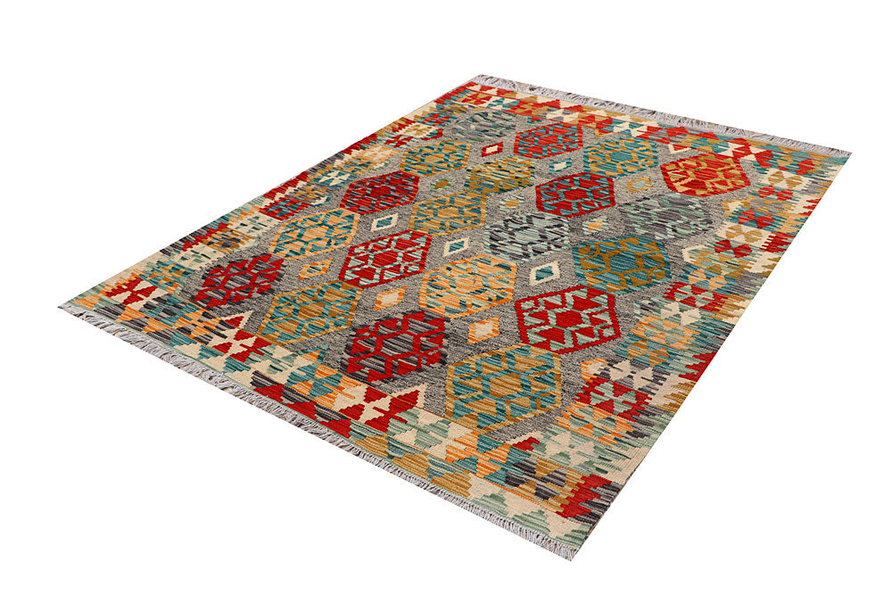 Multi Colored Kilim 5' 1 x 6' 6 - No. 66646 - ALRUG Rug Store