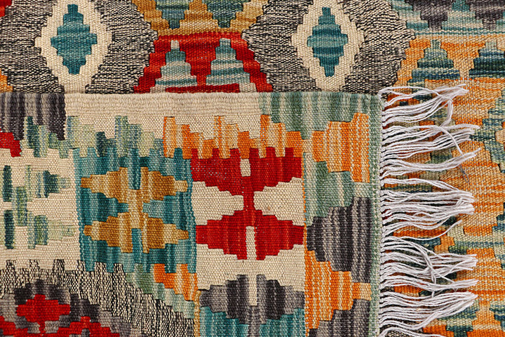 Multi Colored Kilim 5' 1 x 6' 6 - No. 66646 - ALRUG Rug Store