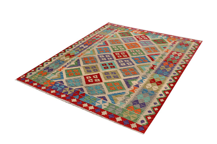 Multi Colored Kilim 5' 1 x 6' 4 - No. 66648 - ALRUG Rug Store