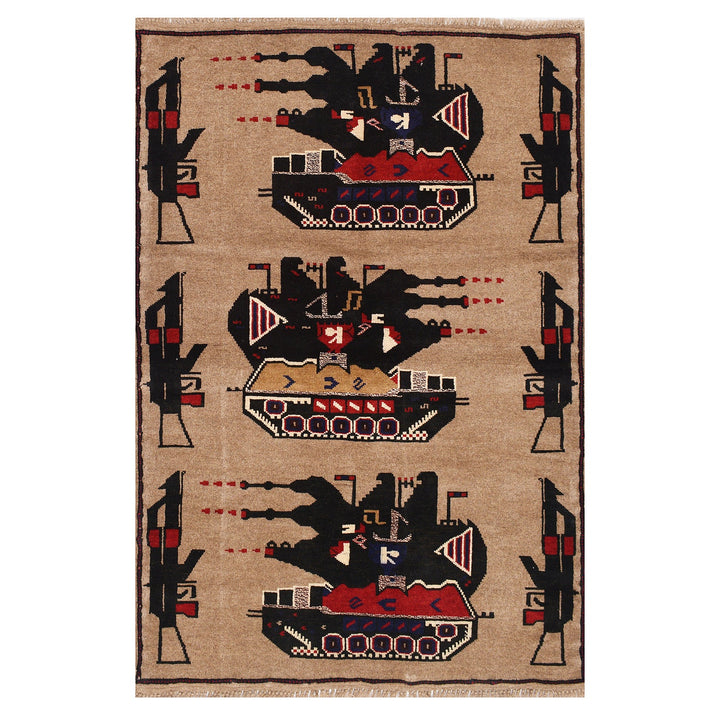 Afghan War Rug 2' 9" x 4' 5" - No. AL51170