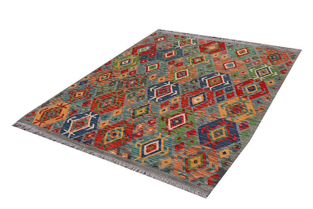 Multi Colored Kilim 5' 3 x 6' 5 - No. 66651 - ALRUG Rug Store