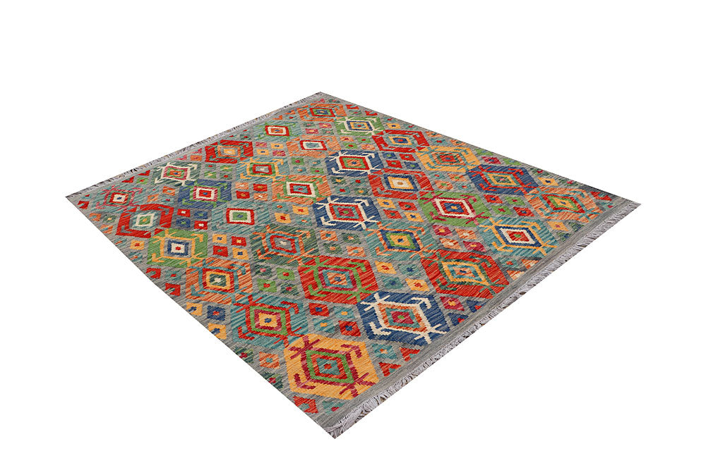 Multi Colored Kilim 5' 3 x 6' 5 - No. 66651 - ALRUG Rug Store