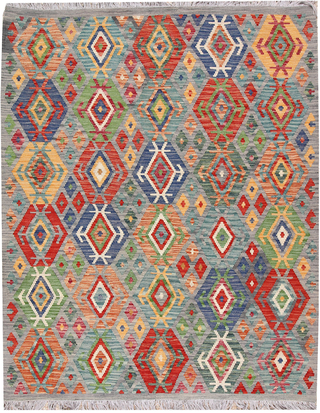 Multi Colored Kilim 5' 3 x 6' 5 - No. 66651 - ALRUG Rug Store