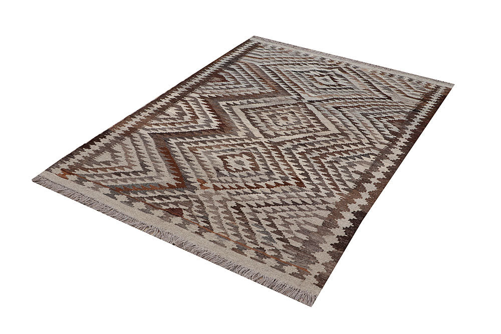 Multi Colored Kilim 4' 6 x 6' 3 - No. 66657 - ALRUG Rug Store