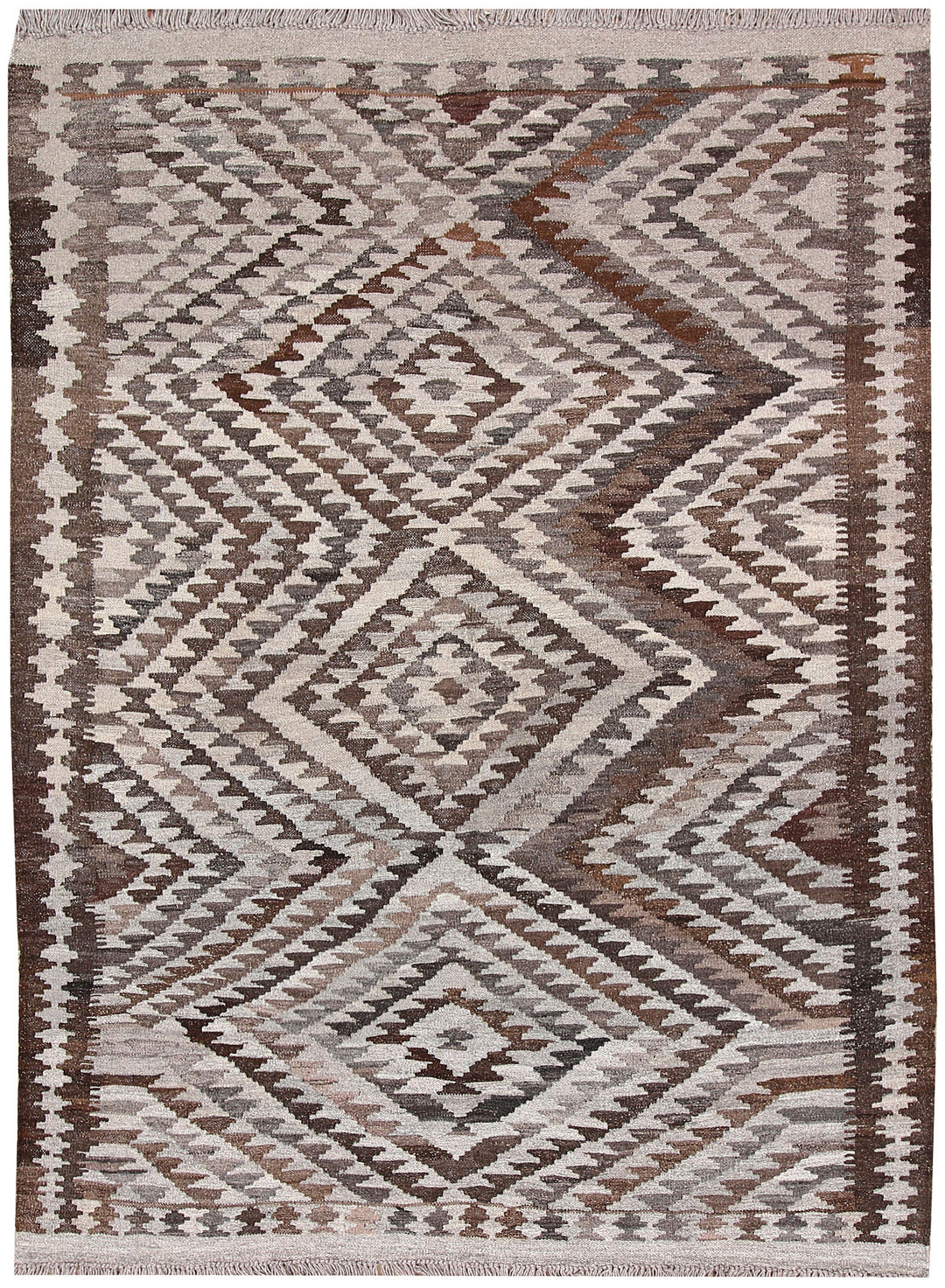 Multi Colored Kilim 4' 6 x 6' 3 - No. 66657 - ALRUG Rug Store