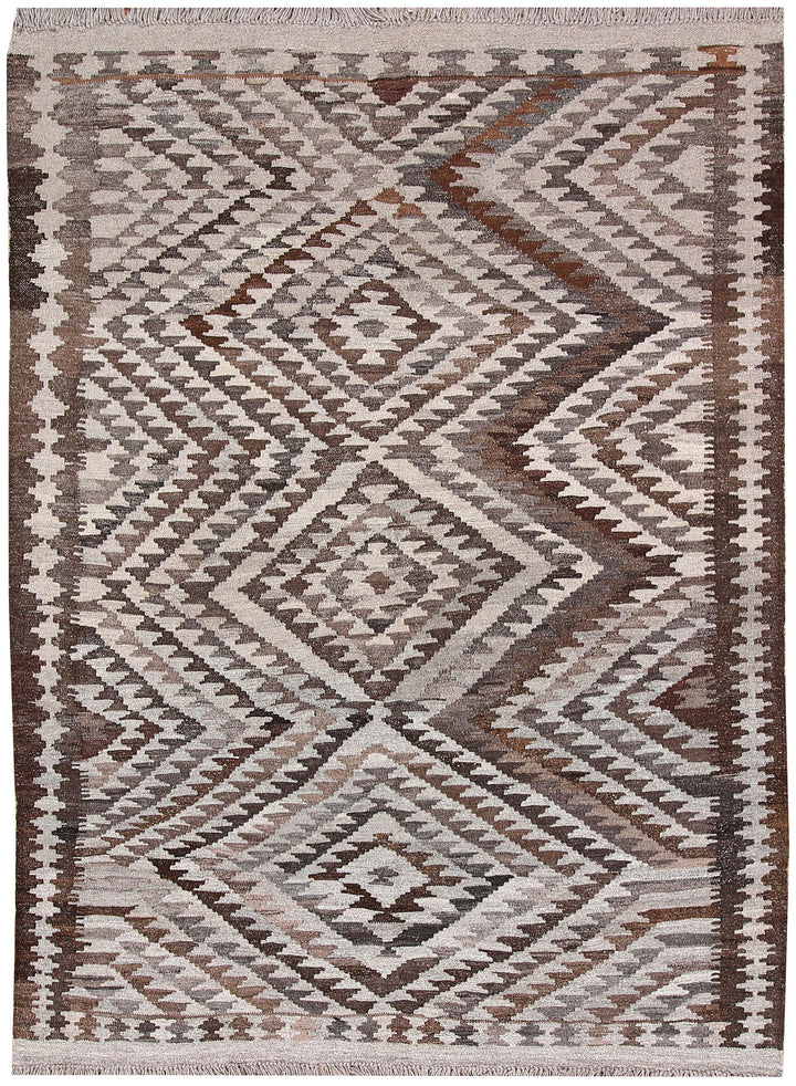 Multi Colored Kilim 4' 6 x 6' 3 - No. 66657 - ALRUG Rug Store