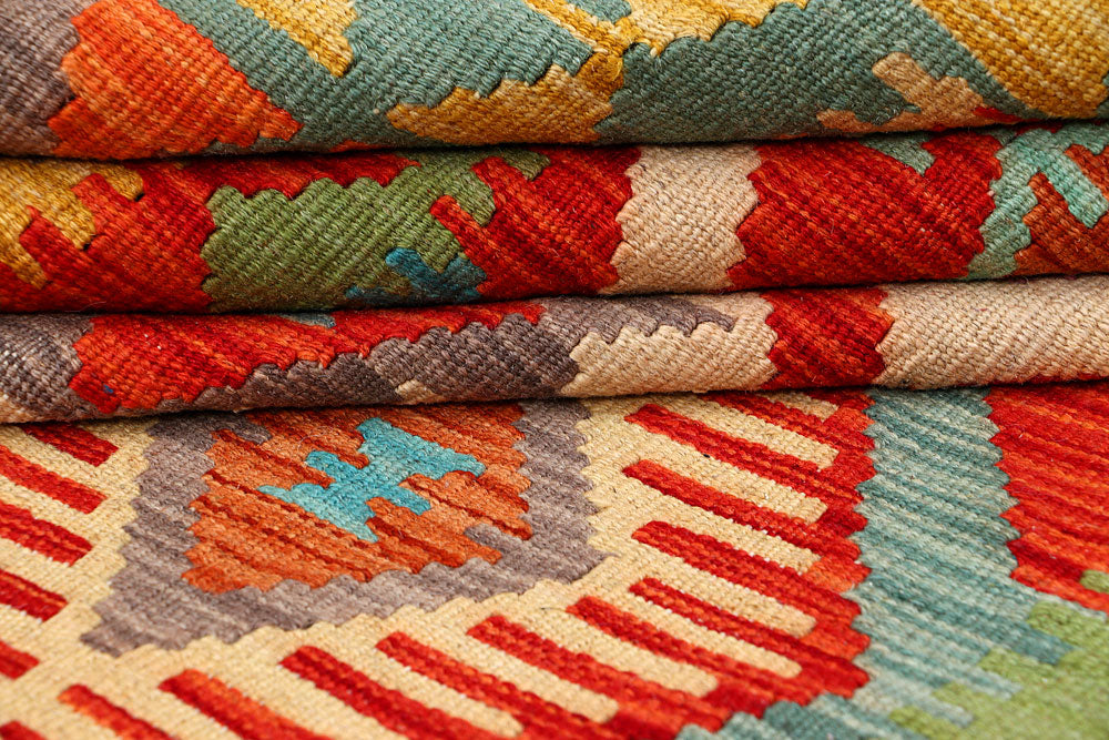 Multi Colored Kilim 4' 11 x 6' 6 - No. 66658 - ALRUG Rug Store