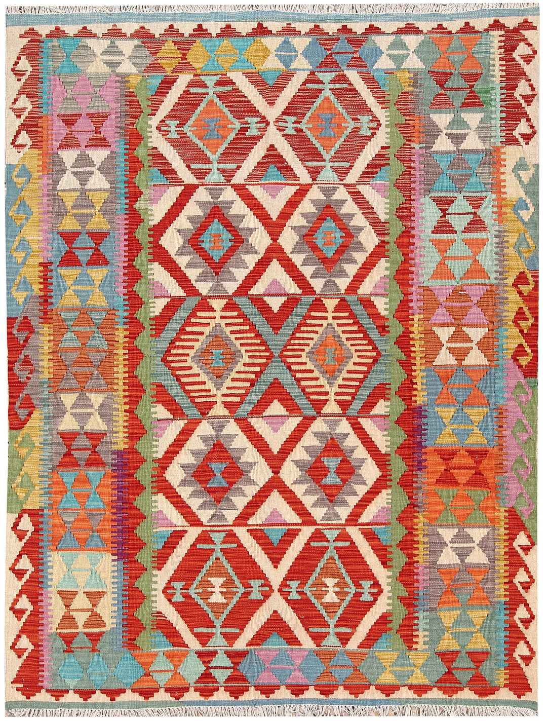 Multi Colored Kilim 4' 11 x 6' 6 - No. 66658 - ALRUG Rug Store