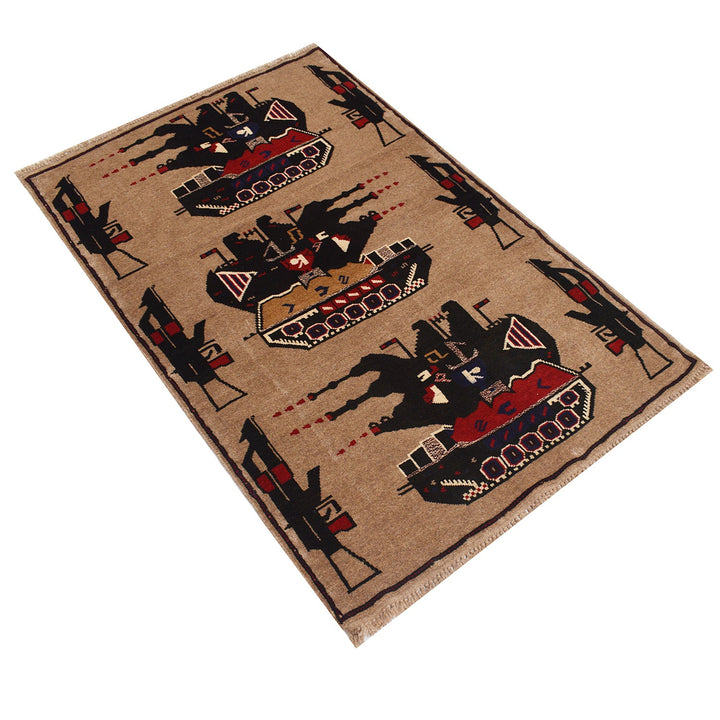 Afghan War Rug 2' 9" x 4' 5" - No. AL51170