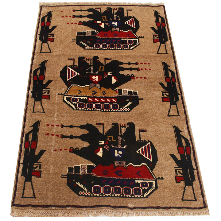 Afghan War Rug 2' 9" x 4' 5" - No. AL51170