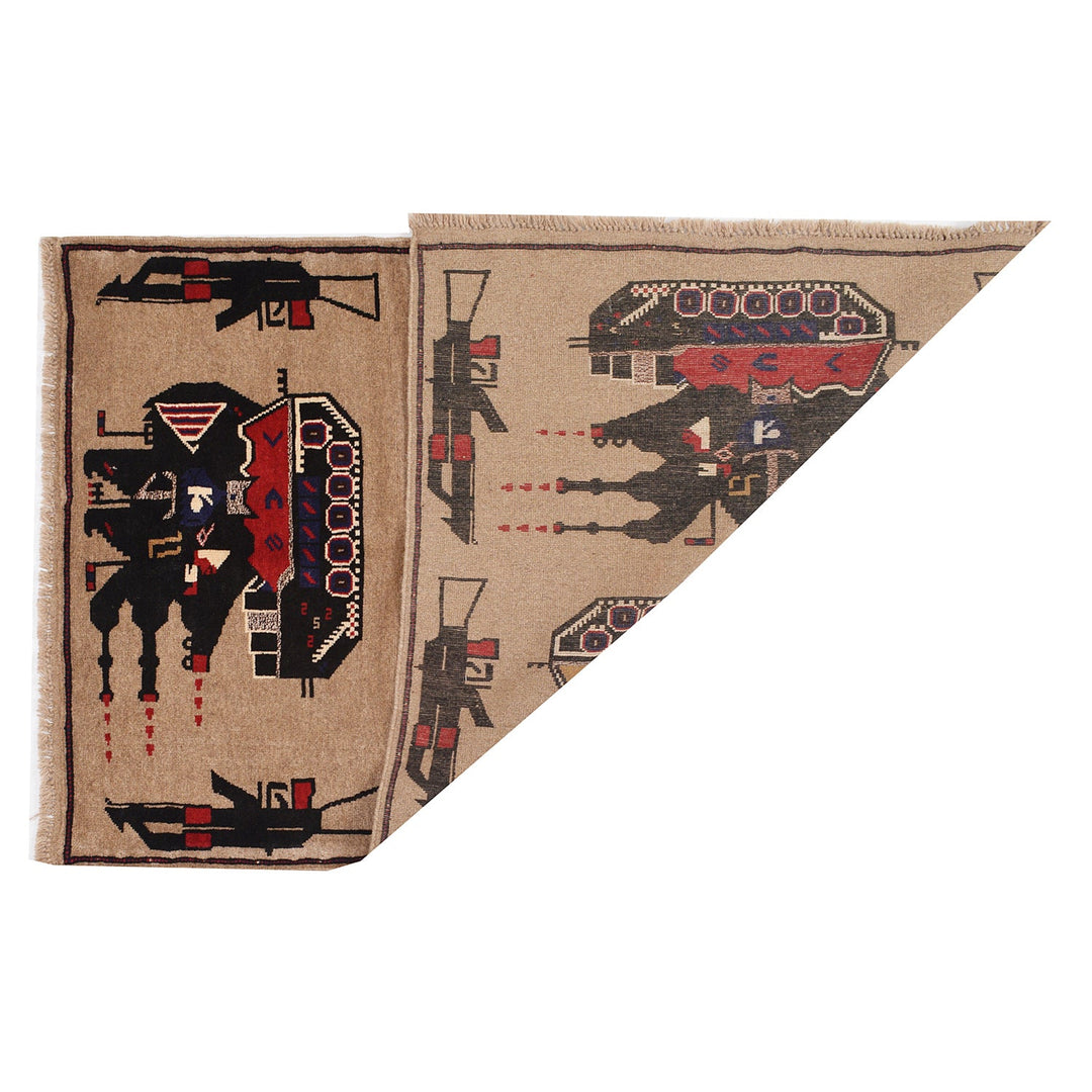 Afghan War Rug 2' 9" x 4' 5" - No. AL51170