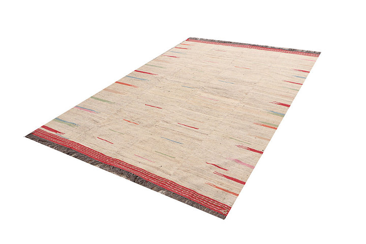 Blanched Almond Kilim 6' 1 x 9' 1 - No. 66660 - ALRUG Rug Store