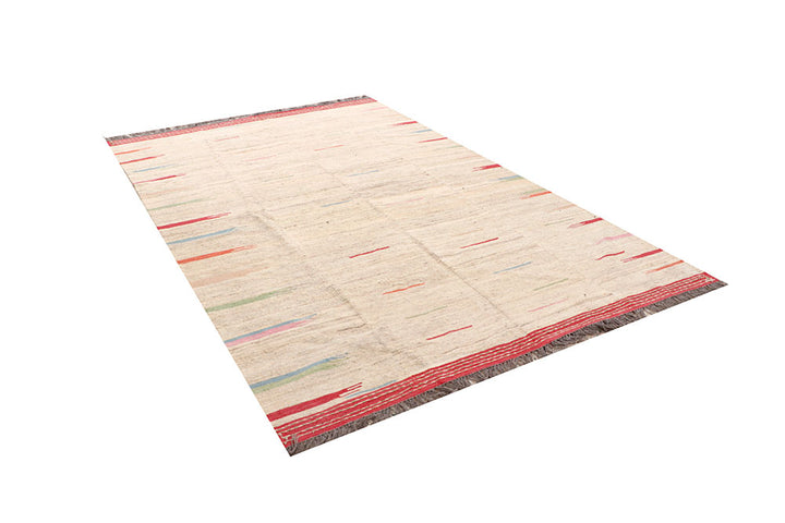Blanched Almond Kilim 6' 1 x 9' 1 - No. 66660 - ALRUG Rug Store