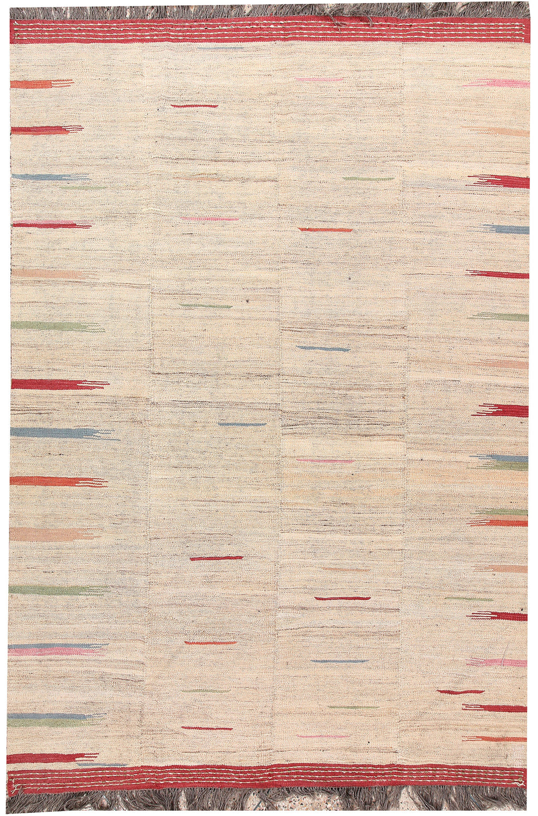Blanched Almond Kilim 6' 1 x 9' 1 - No. 66660 - ALRUG Rug Store