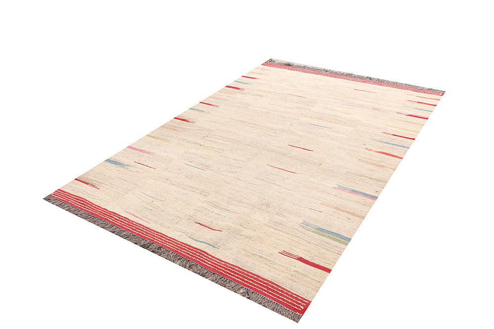 Blanched Almond Kilim 5' 1 x 7' 10 - No. 66661 - ALRUG Rug Store