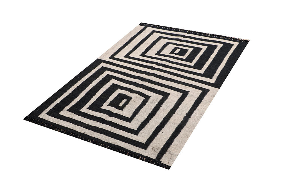 Multi Colored Kilim 3' 5 x 4' 10 - No. 66675 - ALRUG Rug Store