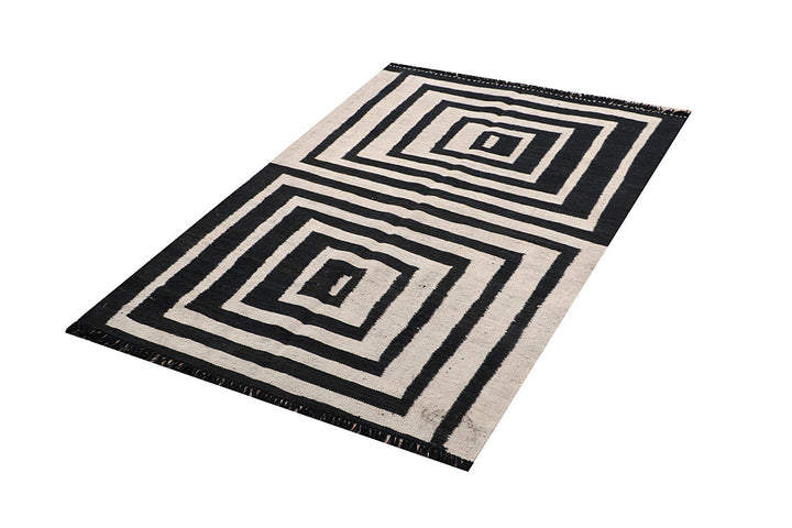 Multi Colored Kilim 3' 5 x 4' 10 - No. 66675 - ALRUG Rug Store