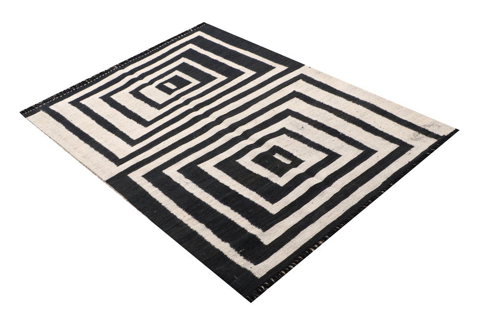 Multi Colored Kilim 3' 5 x 4' 10 - No. 66675 - ALRUG Rug Store