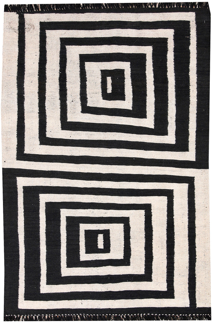 Multi Colored Kilim 3' 5 x 4' 10 - No. 66675 - ALRUG Rug Store