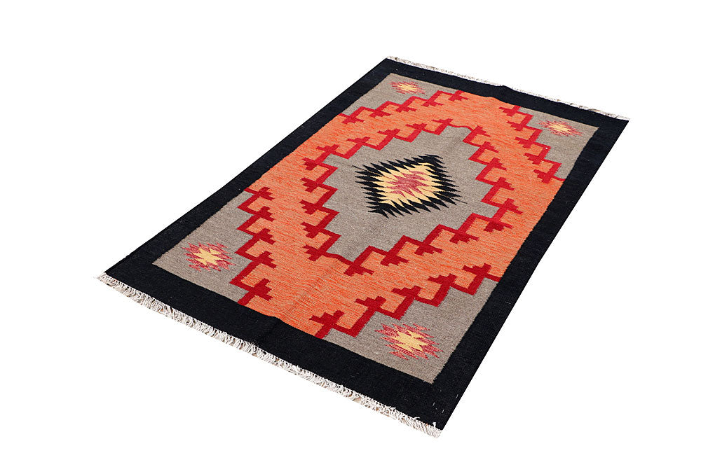 Multi Colored Kilim 3' 2 x 5' 2 - No. 66684 - ALRUG Rug Store