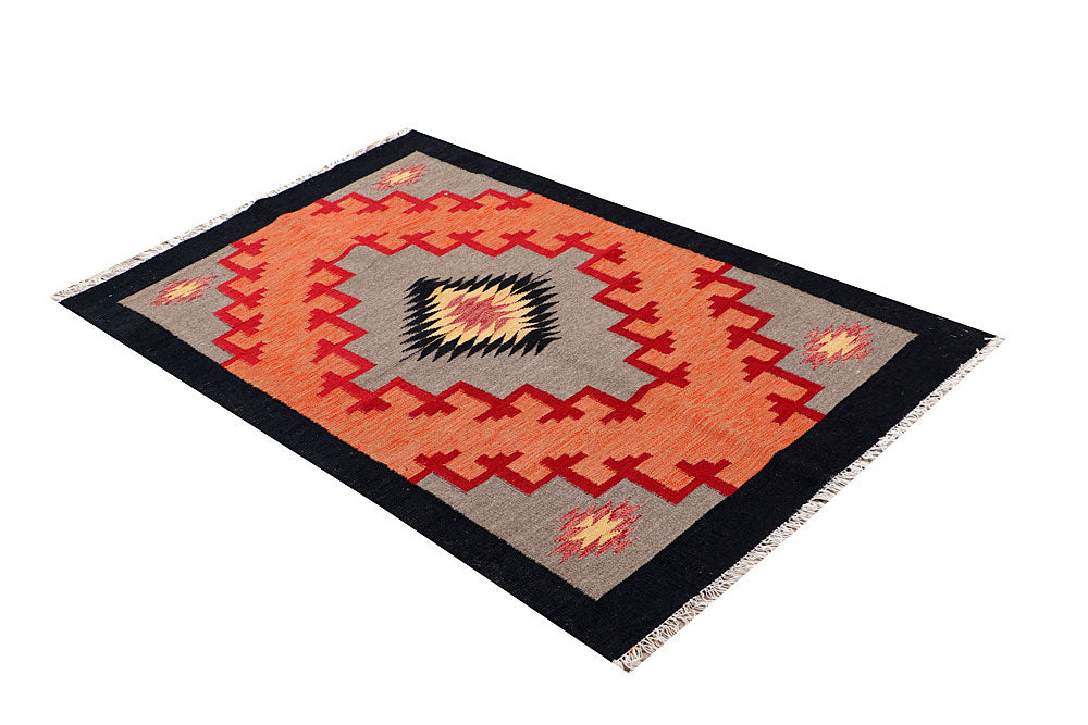 Multi Colored Kilim 3' 2 x 5' 2 - No. 66684 - ALRUG Rug Store