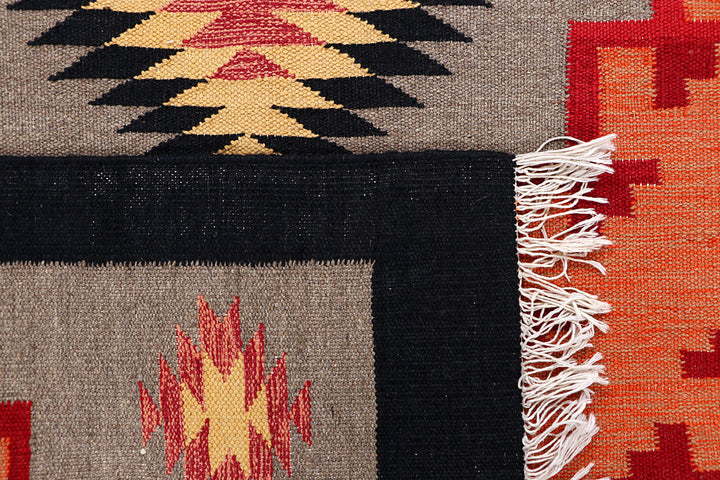 Multi Colored Kilim 3' 2 x 5' 2 - No. 66684 - ALRUG Rug Store