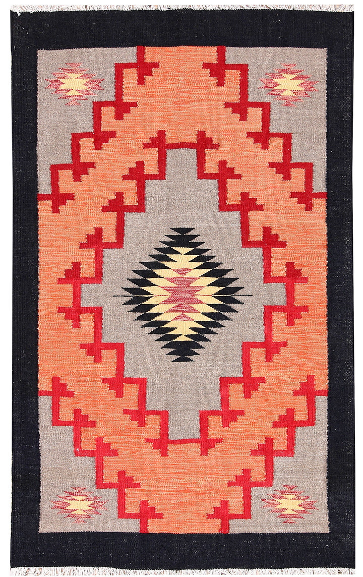 Multi Colored Kilim 3' 2 x 5' 2 - No. 66684 - ALRUG Rug Store