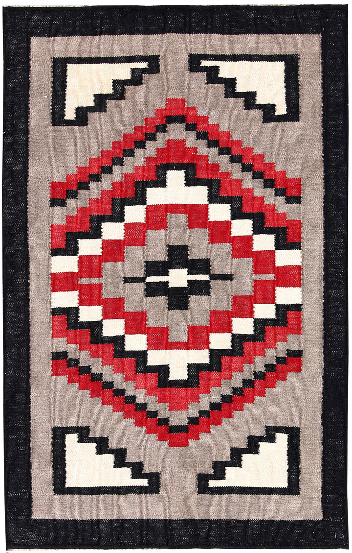 Multi Colored Kilim 3' 1 x 4' 11 - No. 66685 - ALRUG Rug Store