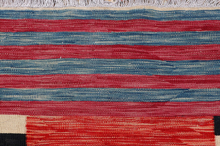 Multi Colored Kilim 4' 10 x 6' 5 - No. 66703 - ALRUG Rug Store