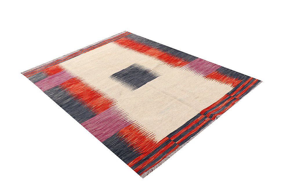 Multi Colored Kilim 4' 9 x 6' 6 - No. 66704 - ALRUG Rug Store