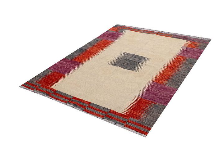 Multi Colored Kilim 4' 9 x 6' 8 - No. 66705 - ALRUG Rug Store