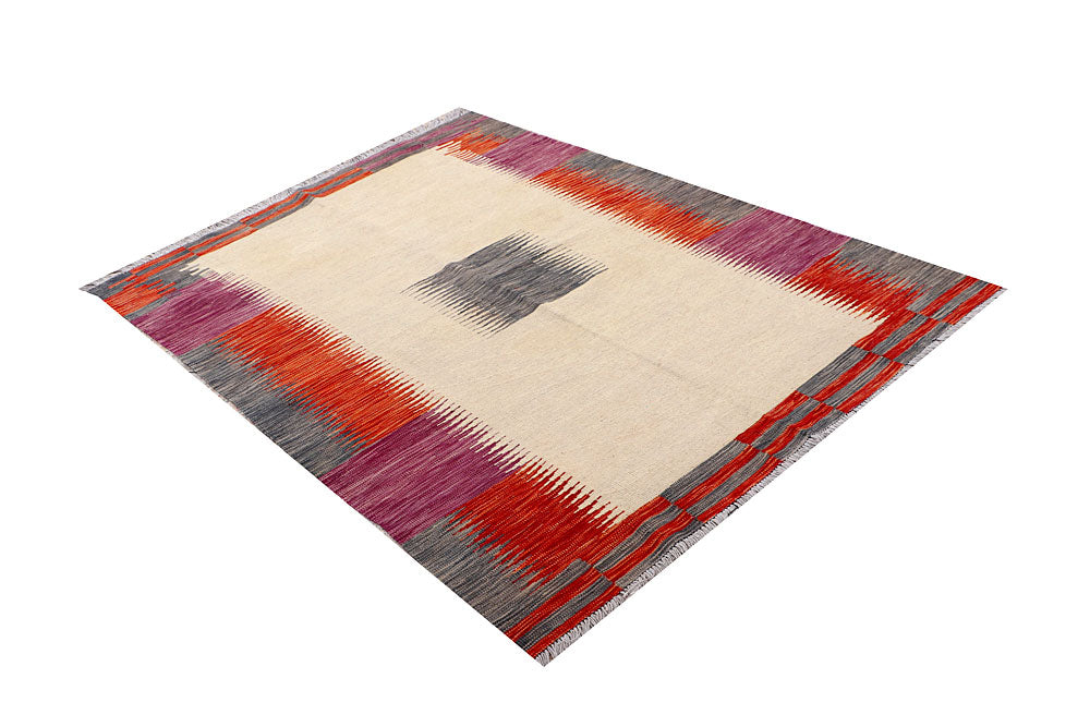 Multi Colored Kilim 4' 9 x 6' 8 - No. 66705 - ALRUG Rug Store