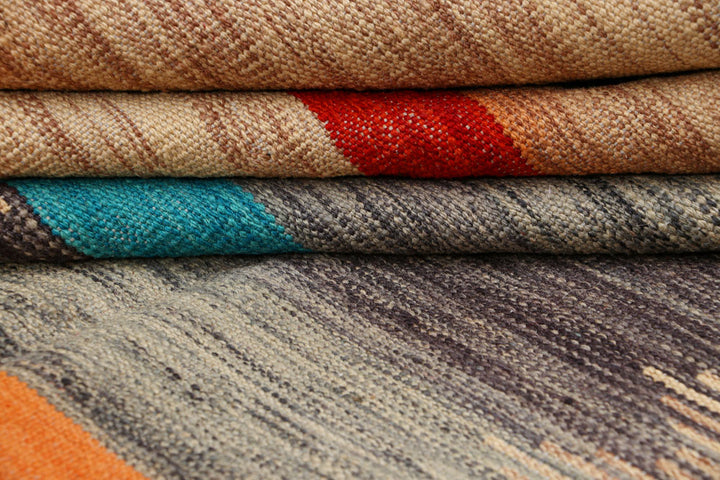 Multi Colored Kilim 6' 3 x 9' 8 - No. 66707 - ALRUG Rug Store