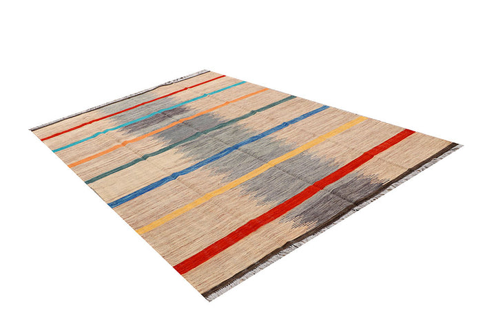 Multi Colored Kilim 6' 3 x 9' 8 - No. 66707 - ALRUG Rug Store
