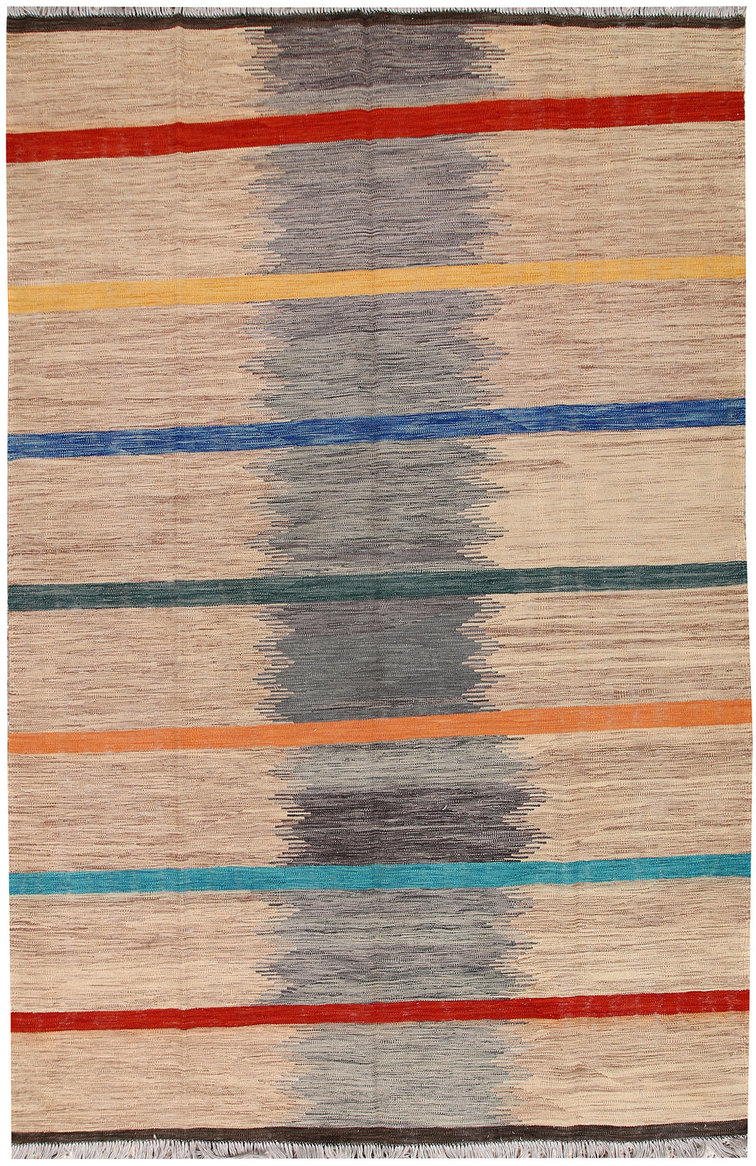Multi Colored Kilim 6' 3 x 9' 8 - No. 66707 - ALRUG Rug Store