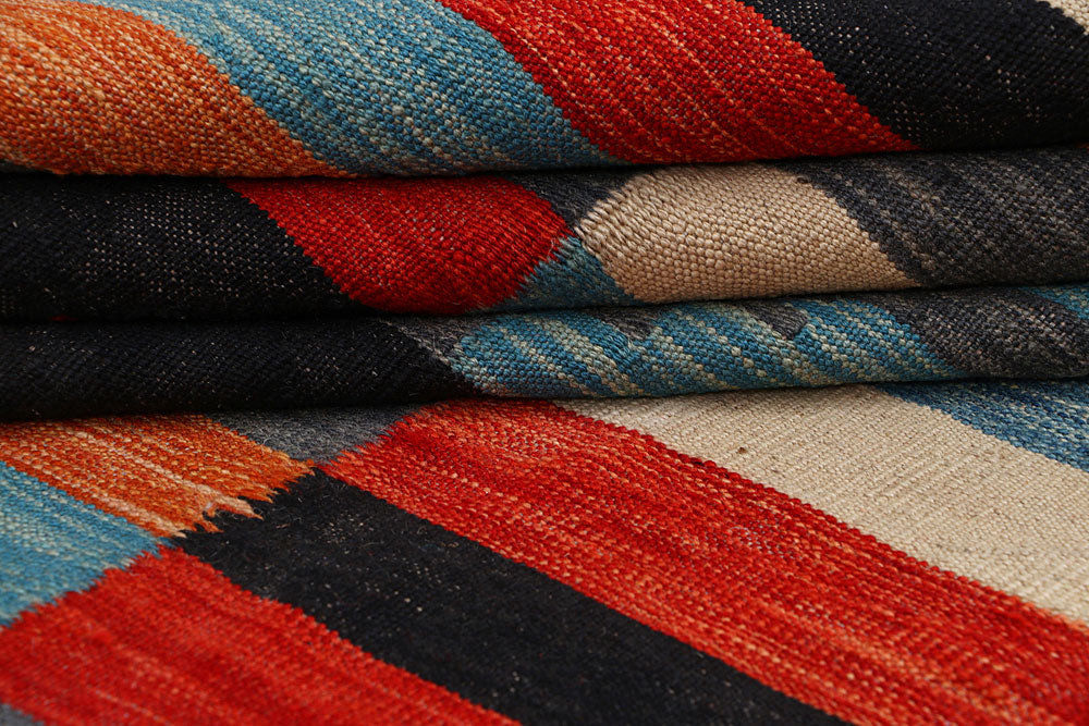 Multi Colored Kilim 6' 6 x 9' 7 - No. 66716 - ALRUG Rug Store