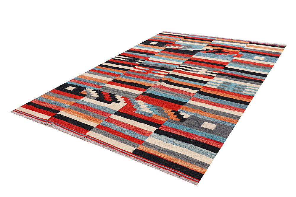 Multi Colored Kilim 6' 6 x 9' 7 - No. 66716 - ALRUG Rug Store