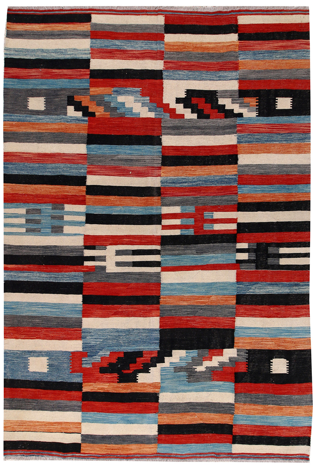 Multi Colored Kilim 6' 6 x 9' 7 - No. 66716 - ALRUG Rug Store