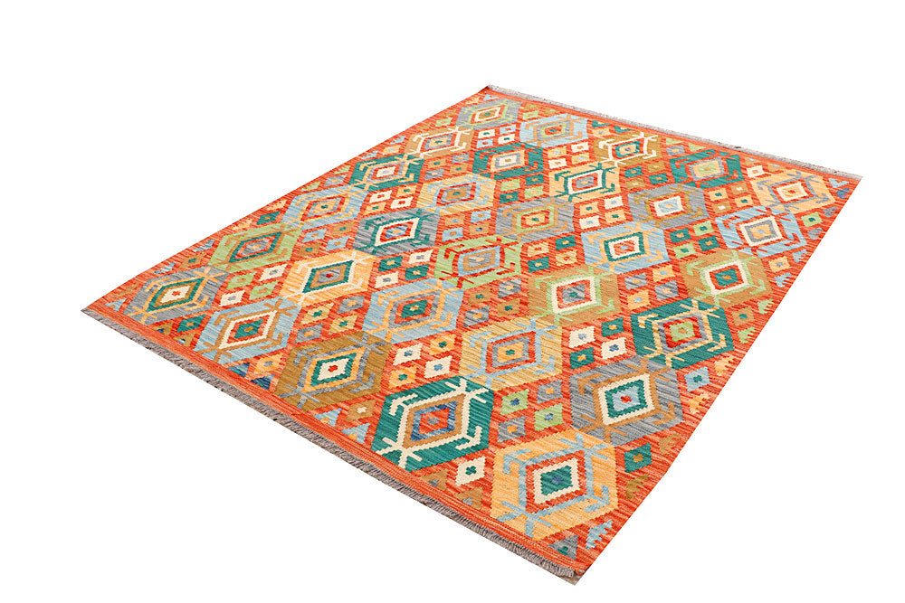 Multi Colored Kilim 5' 1 x 6' 4 - No. 66720 - ALRUG Rug Store