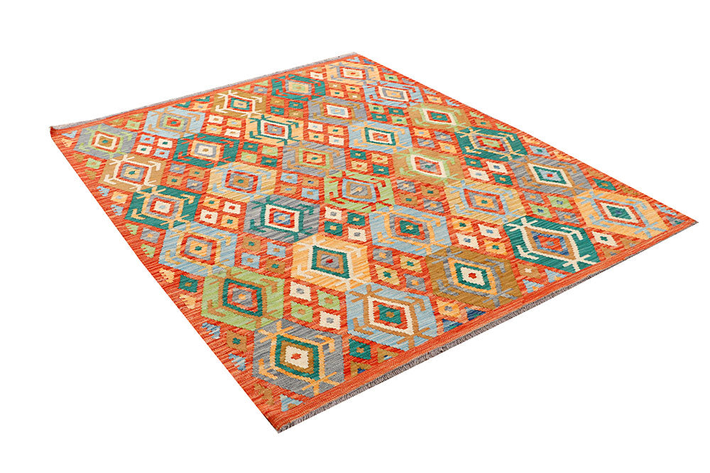 Multi Colored Kilim 5' 1 x 6' 4 - No. 66720 - ALRUG Rug Store