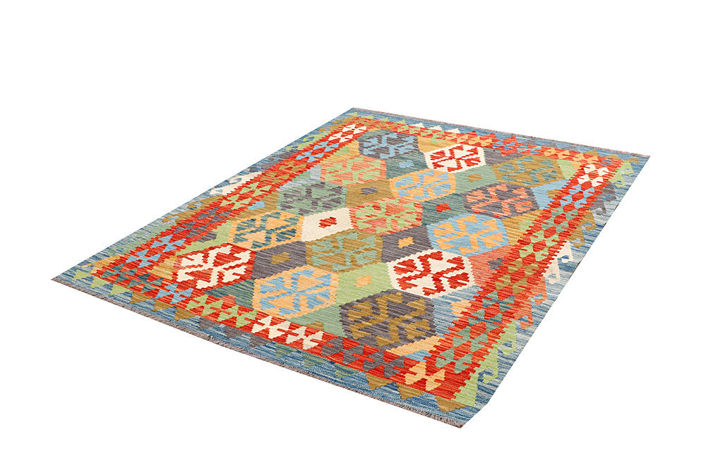 Multi Colored Kilim 5' 1 x 6' 5 - No. 66721 - ALRUG Rug Store