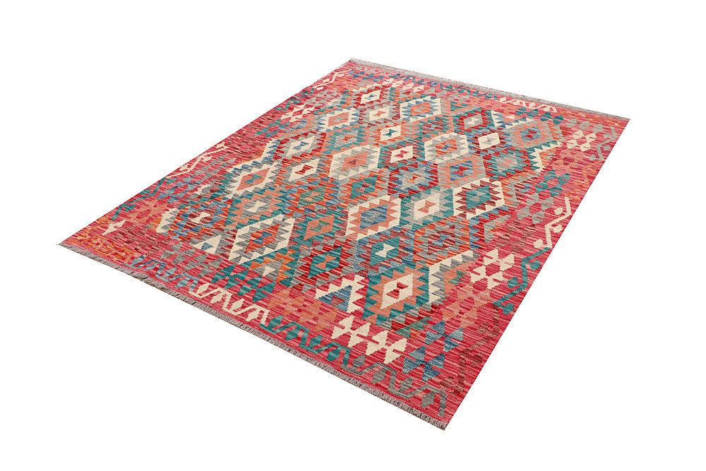Multi Colored Kilim 5' 1 x 6' 4 - No. 66722 - ALRUG Rug Store