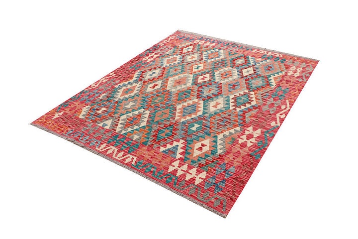 Multi Colored Kilim 5' 1 x 6' 4 - No. 66722 - ALRUG Rug Store